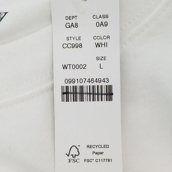 J. Crew Vintage Jersey Long Sleeve T-Shirt Womens Size L White NWT CC998 - Picture 6 of 6